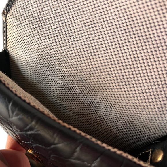 DOONEY & BOURKE Vntage Compact Fold Leather Croc Embossed Wristlet Wallet - Picture 4 of 8